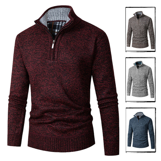 Men's sweater with high collar and practical zipper Skorter