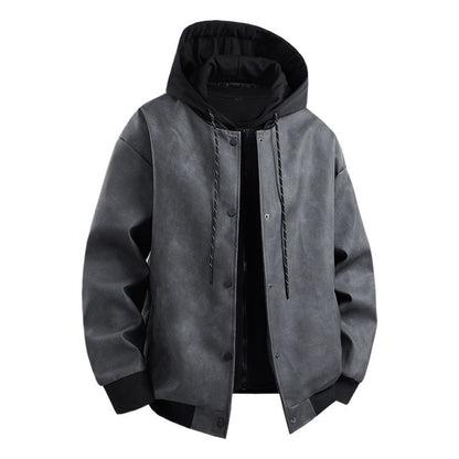 Men's stylish transitional jacket with removable hood and sporty accents Skorter