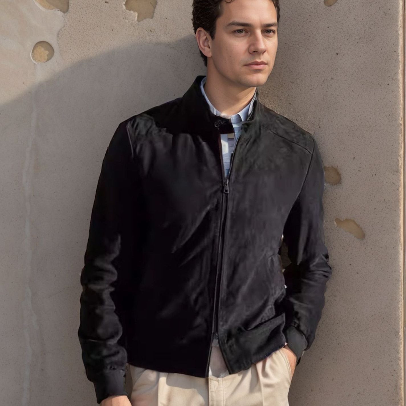 Men's Sporty Lightweight Jacket with Modern Collar Skorter