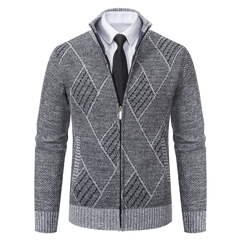 Men's cardigan with modern pattern and slim fit Skorter