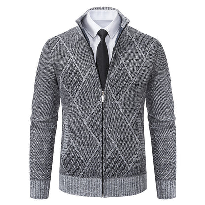 Men's cardigan with modern pattern and slim fit Skorter