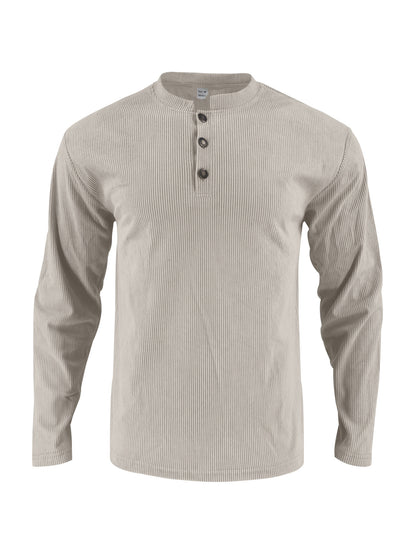 Men's long sleeve shirt with comfortable button placket and textured design Skorter