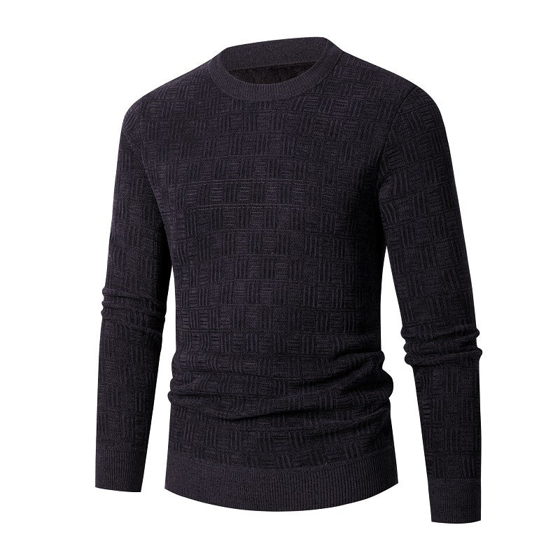 Men's stylish knitted sweater with unique textured design Skorter