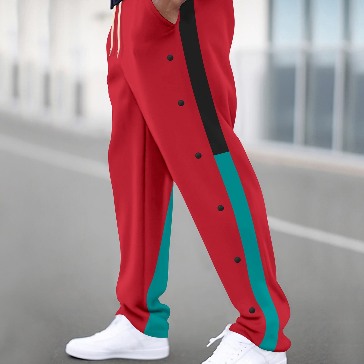 Men's sporty training pants with buttons and elastic waistband Skorter