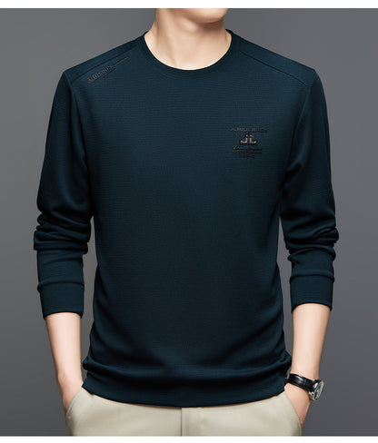 Herrtröja med lång ärm och texturerad design, sportig skorter