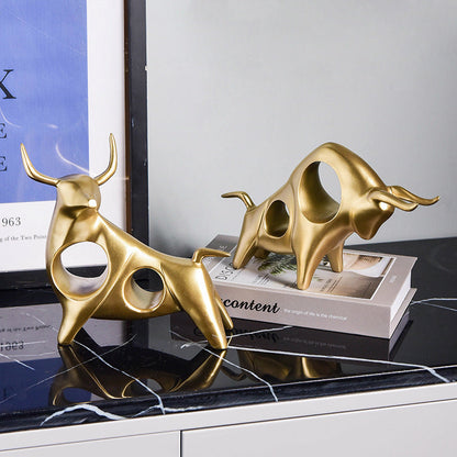 Skorter | Checkered Bull Figures Decor