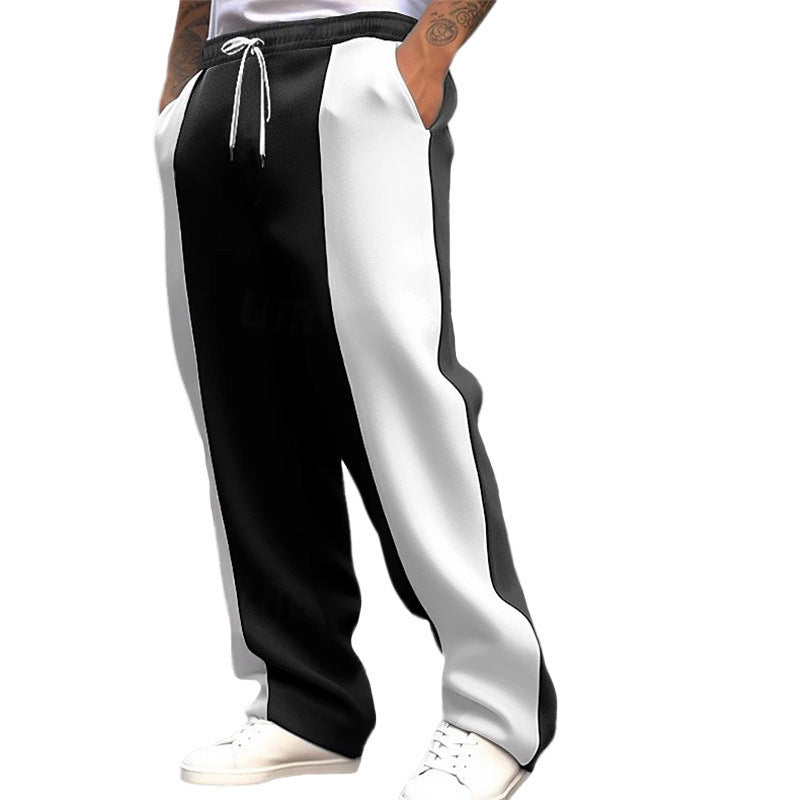 Men's sporty training pants with decorative striped pattern and practical pockets Skorter