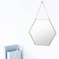 Skørter | Hanging Gold Hexagon Wall Mirror