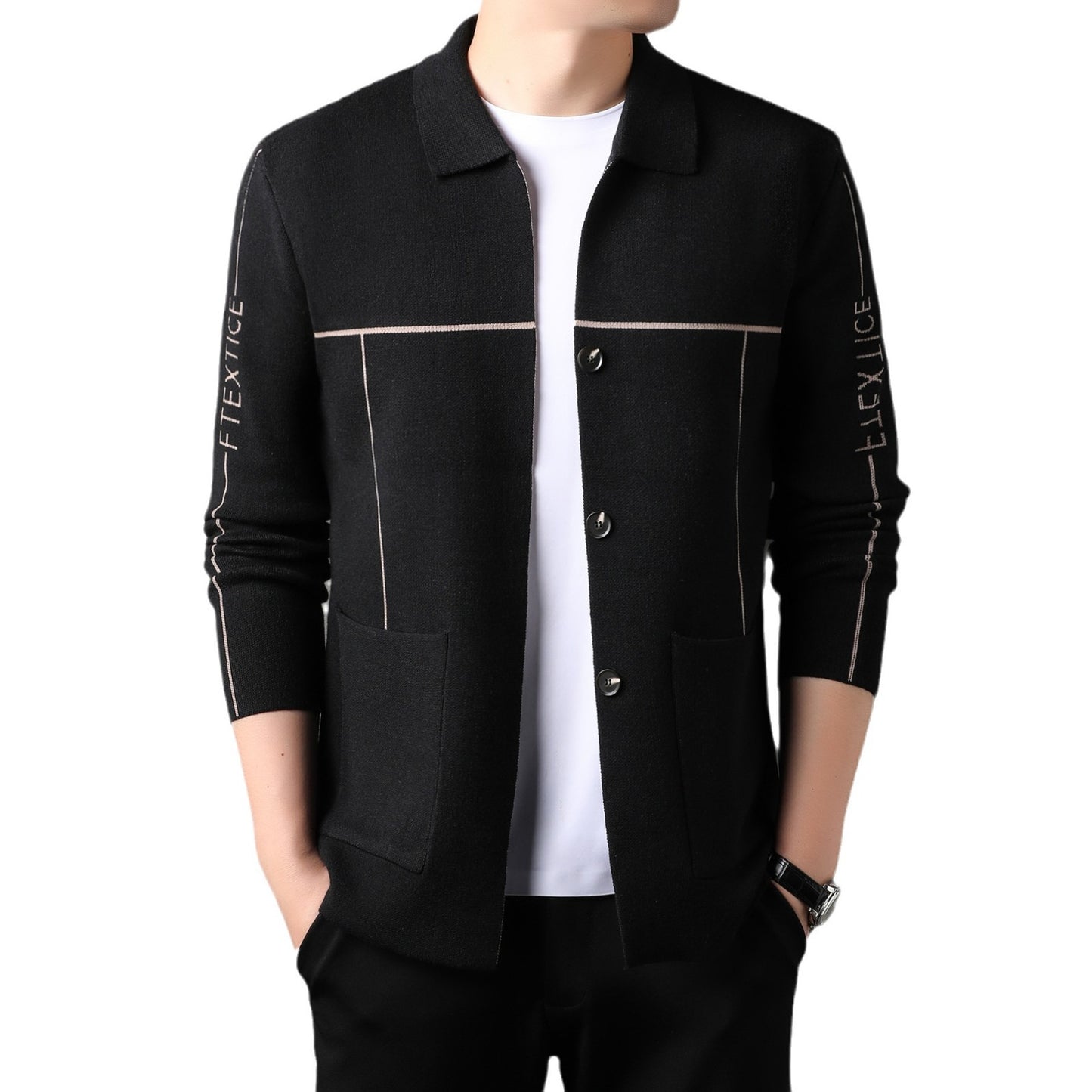 Men's cardigan with modern design and practical pockets Skorter
