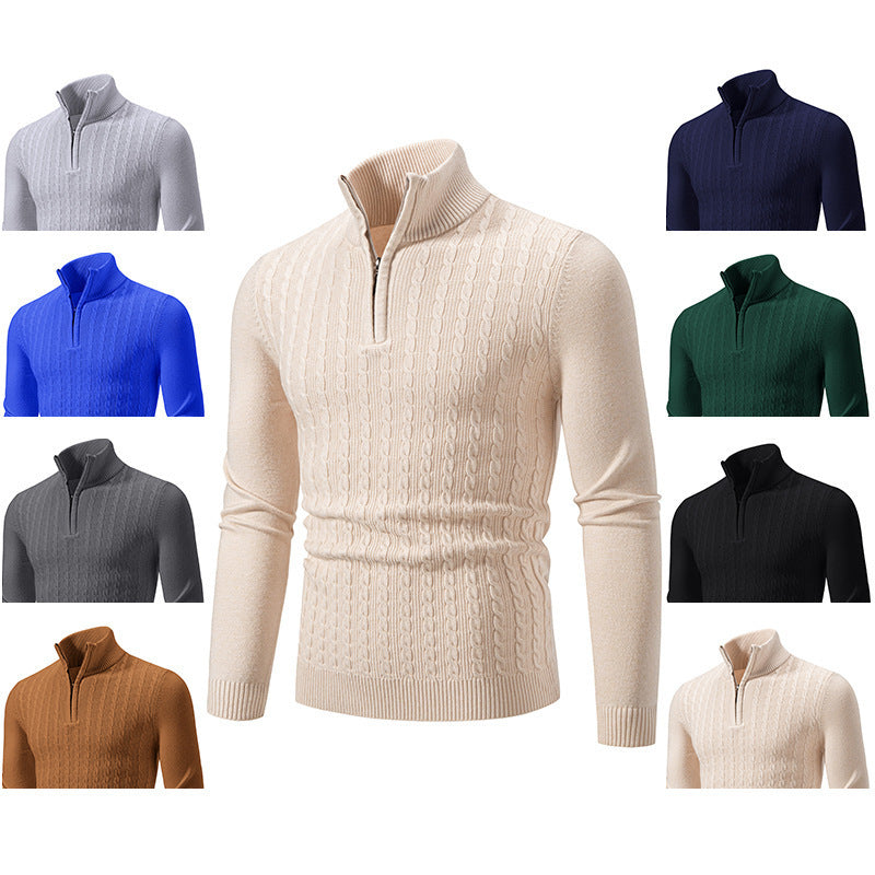 Men's stylish turtleneck sweater with zipper Skorter
