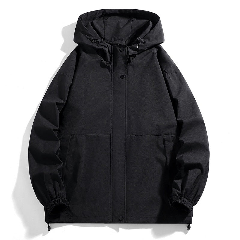 Vattenavvisande övergångsjacka för män med justerbar huva och praktiska fickor Skorter