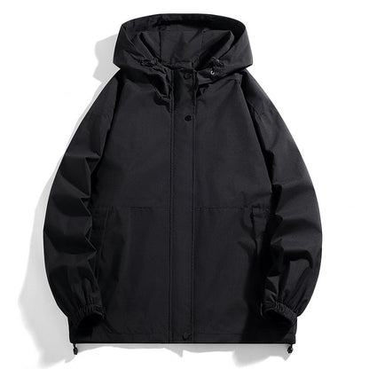 Vattenavvisande övergångsjacka för män med justerbar huva och praktiska fickor Skorter