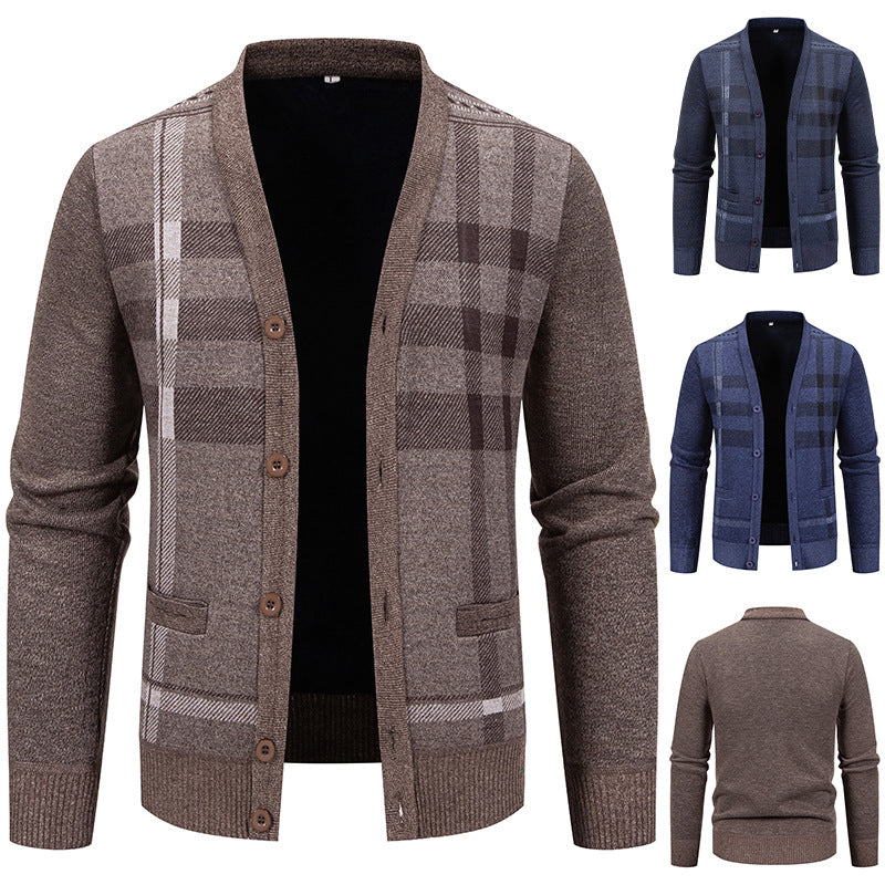 Herrkofta med trendigt rutmönster och praktiska knappar Skorter