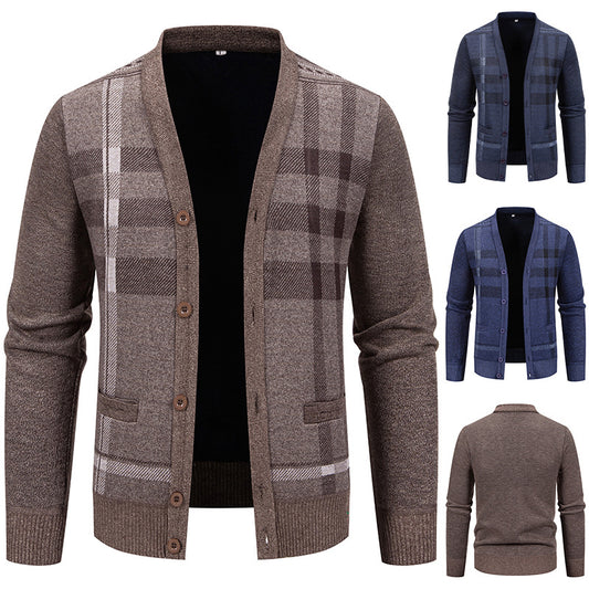 Herrkofta med trendigt rutmönster och praktiska knappar Skorter