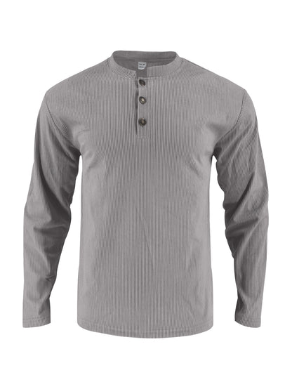 Men's long sleeve shirt with comfortable button placket and textured design Skorter