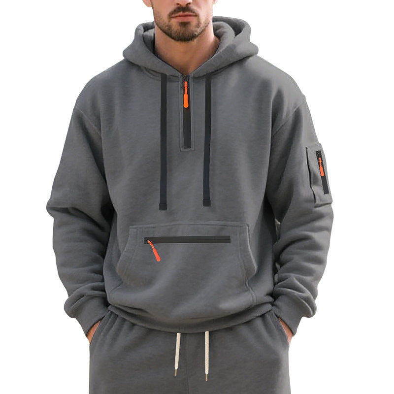 Men's stylish hoodie with innovative zipper elements Skorter