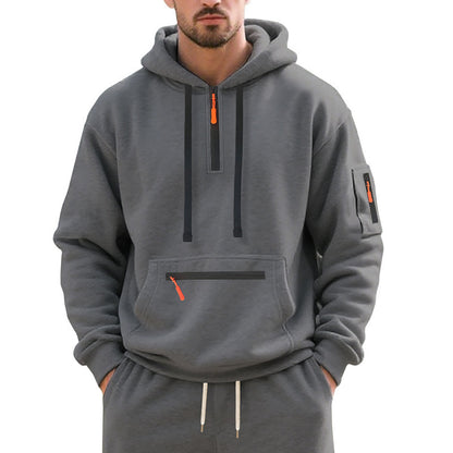 Men's stylish hoodie with innovative zipper elements Skorter