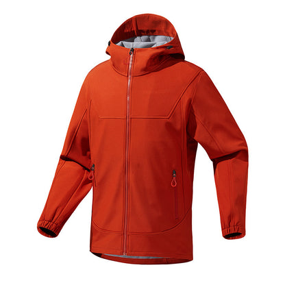 Men's Breathable Softshell Jacket with Adjustable Hood System Skorter