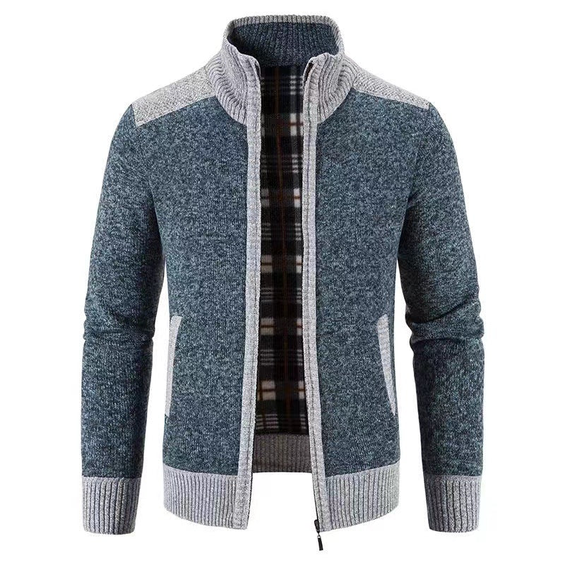 Men's cardigan with modern zipper Skorter
