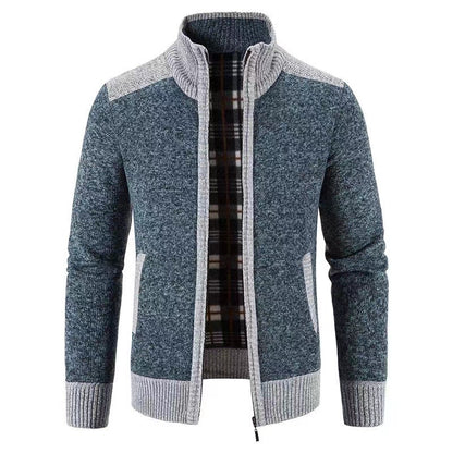 Men's cardigan with modern zipper Skorter