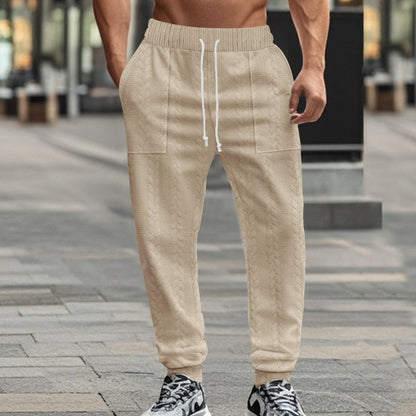 Men's sporty joggers with textured design and elastic waistband Skorter