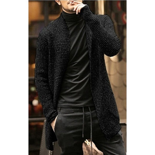 Men's cardigan with open design and textured pattern Skorter