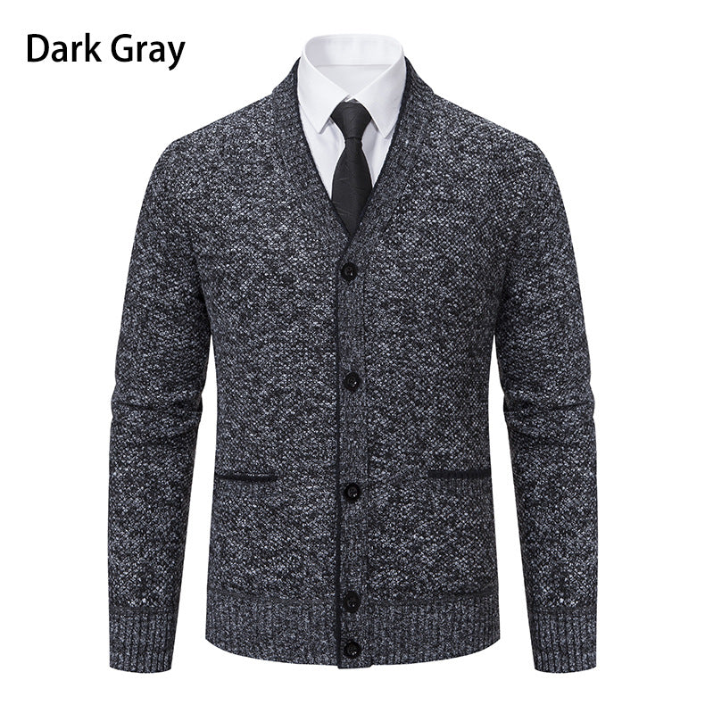 Men's cardigan with V-neck and elegant details Skorter