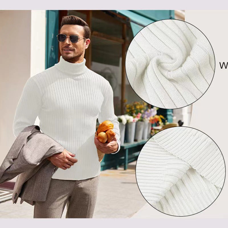 Men's turtleneck sweater made of high-quality ribbed knit Skorter