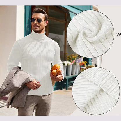 Men's turtleneck sweater made of high-quality ribbed knit Skorter