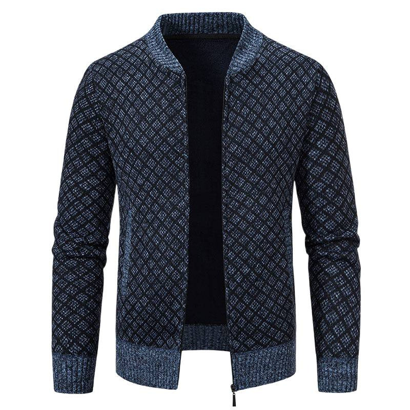 Men's cardigan with modern zip closure and textured design Skorter