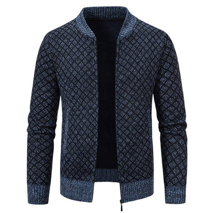Men's cardigan with modern zip closure and textured design Skorter
