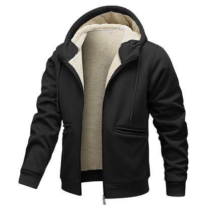 Men's warming fleece jacket with hood Skorter