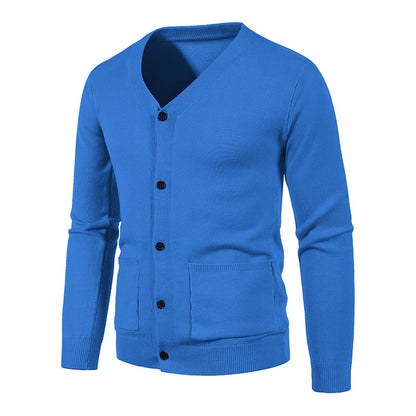 Men's stylish cardigan with V-neck and practical pockets Skorter