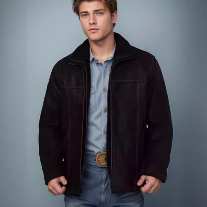 Men's versatile and robust suede jacket with functional pockets Skorter