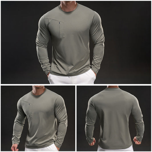 Men's Athletic Long Sleeve Shirt with Innovative Moisture Regulation Skorter
