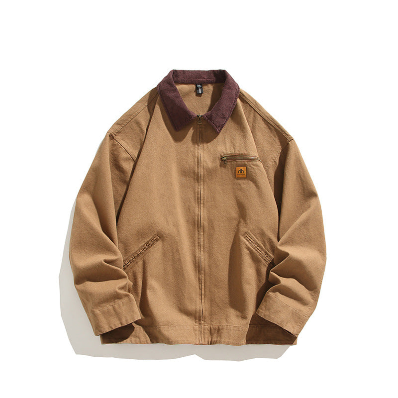 Men's robust leisure jacket with high collar and practical pockets Skorter