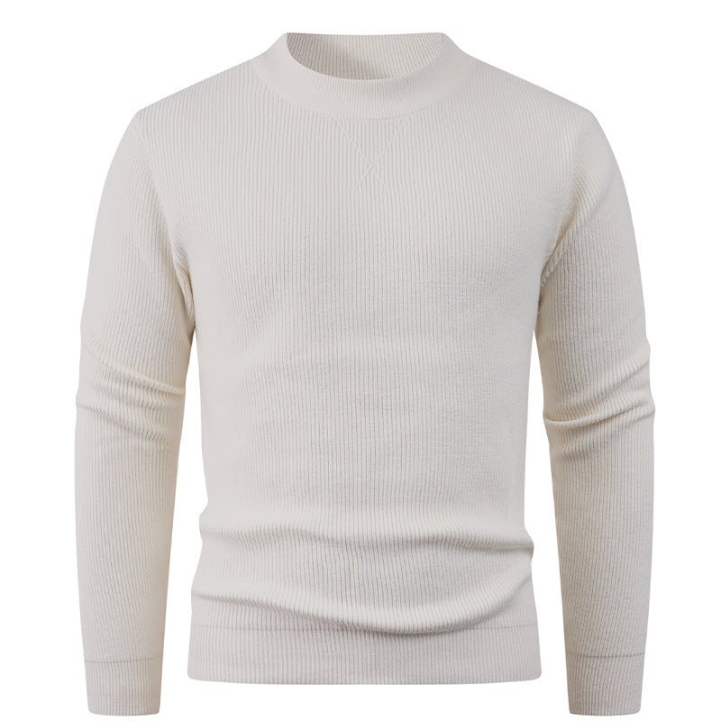 Men's Textured Crew Neck Sweater Skorter