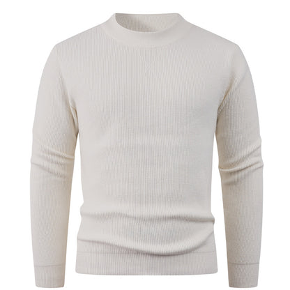 Men's Textured Crew Neck Sweater Skorter
