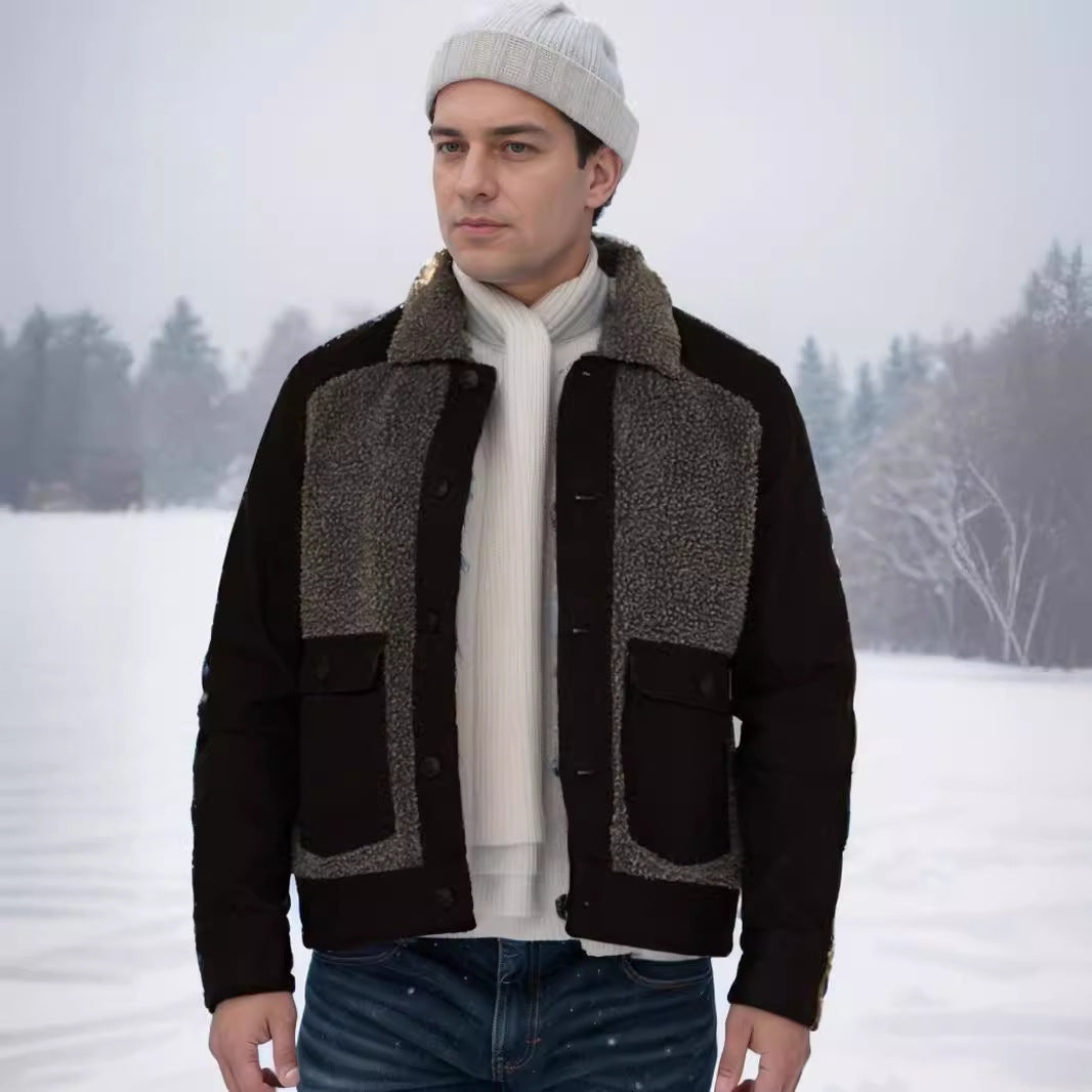 Men's warm fleece jacket with practical pockets and soft collar Skorter