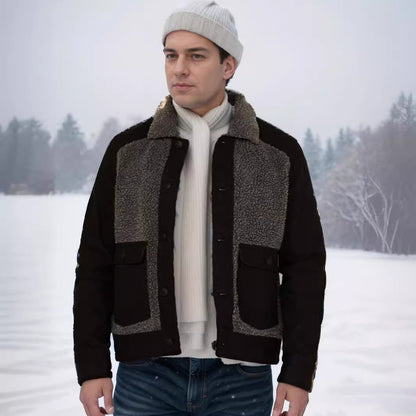 Men's warm fleece jacket with practical pockets and soft collar Skorter