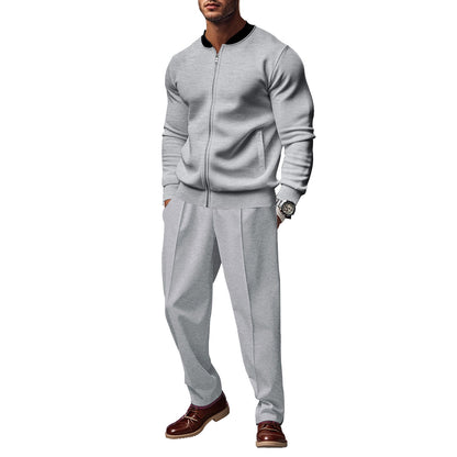 Men's sporty tracksuit with practical pockets and short zipper Skorter
