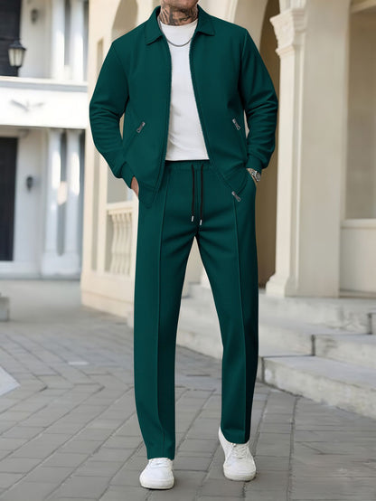 Men's Stylish Casual Pants and Jacket Set Skorter