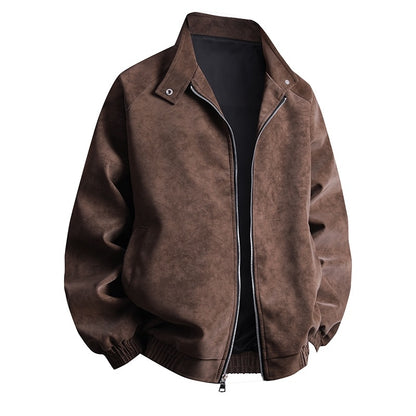 Men's stylish faux leather jacket in a modern design with elastic cuffs Skorter