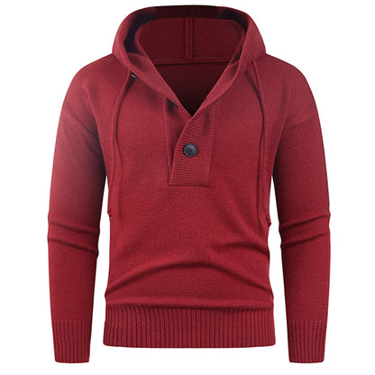 Men's stylish hooded sweatshirt with button detail Skorter