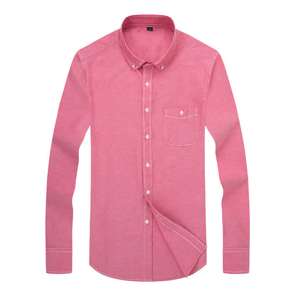 Herrskjorta med button-down-krage och bröstficka Skorter