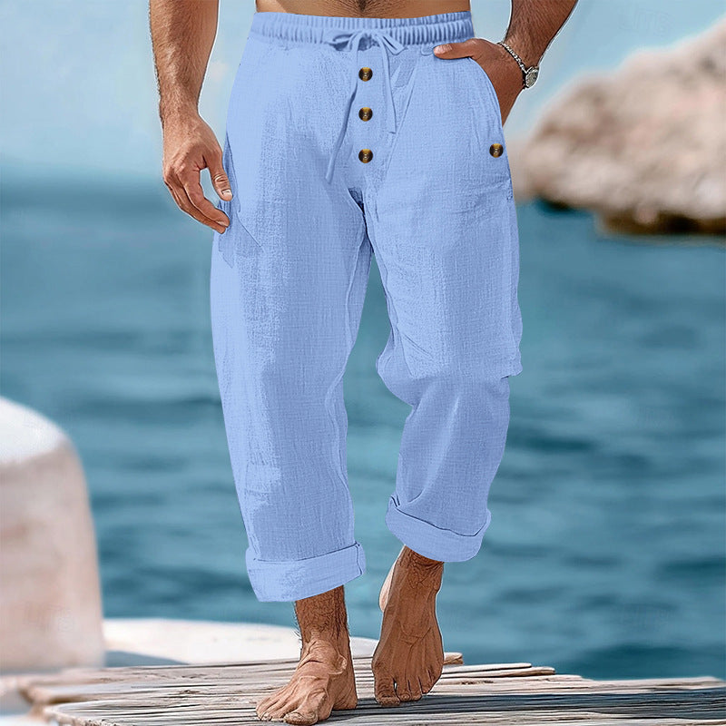 Men's loose beach pants with adjustable drawstring and practical side pockets Skorter