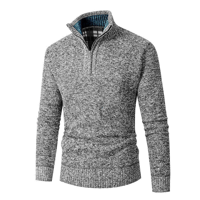 Men's sweater with high collar and practical zipper Skorter