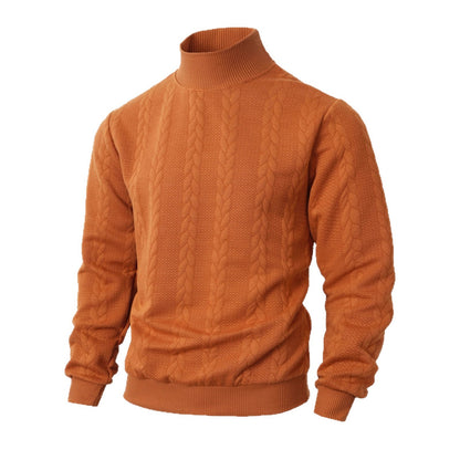 Men's stylish knitted sweater with stand-up collar and textured design Skorter