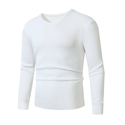 Men's V-Neck Fine Knit Sweater Skorter
