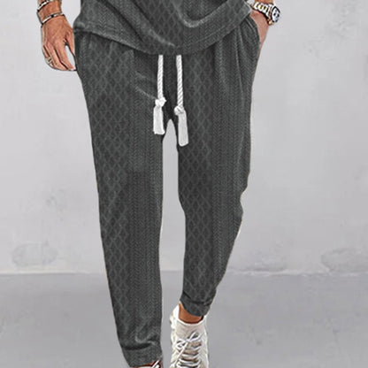 Men's sporty leisure pants with elastic waistband and side drawstring Skorter